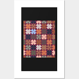 Delights of Autumn Stylized Four Leaf Clover Posters and Art